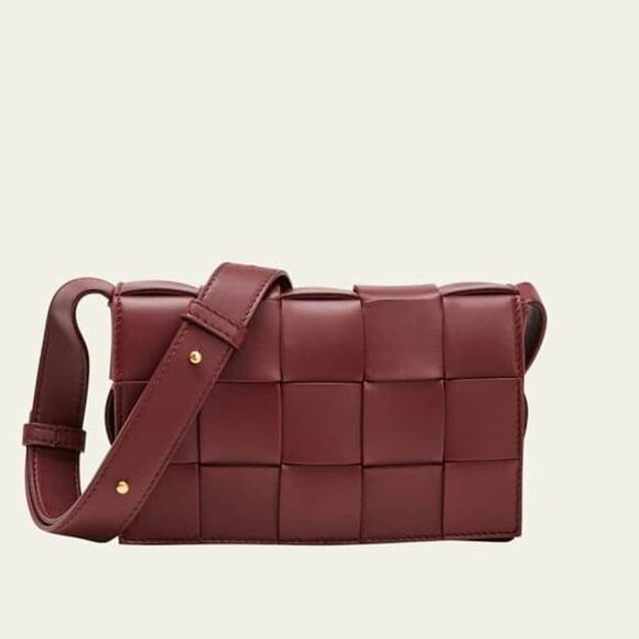 Bottega Veneta "Cassette" shoulder bag in intrecciato lambskin leather